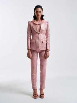 Prot Official - Pink Blush Textured Blazer with Pant