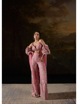 Saanjh by Lea - Mayuri Pink Embroidered Co-Ord's