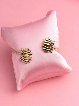 Estele - Gold Plated Antique Sterlling Lotus Designer Bracelet for Women