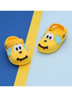 Yellow Bee - Sunny Paws Puppy Pattern Clogs for Boys- Yellow