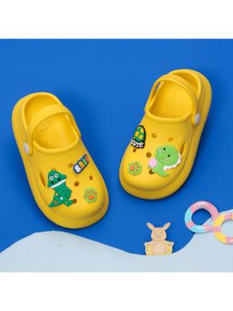 Yellow Bee - Bright Dino Adventure Clogs for Boys- Yellow