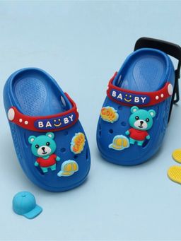 Yellow Bee - Animated Bear and Adventure Themed Boys Blue Clogs