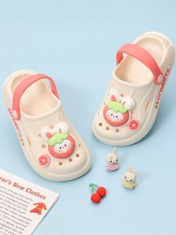 Yellow Bee - Adorable Strawberry Bunny Clogs for Girls- Pink and Off White