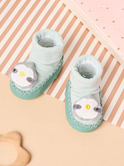 Kicks and Crawl - Sea Green Little Booties (0-6 Months)