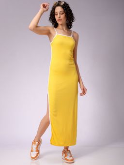 Freehand - Women Yellow Solid Maxi Dress
