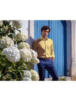 Simon Carter - Men Yellow Printed Formal Shirt