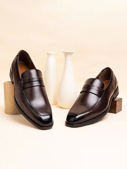 Louis Stitch - Men Brunette Brown Formal Slip-On Moccasin Shoes