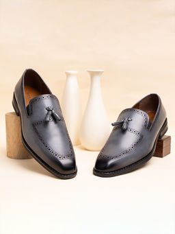 Louis Stitch - Mens Leatherette Dual Tone Shade Formal Brogues Shoes Grey