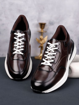 Louis Stitch - Men's Casual Mexican Brown Lace-Up Sneakers