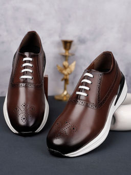 Louis Stitch - Men's American Tan Leatherette Fashion Sneakers