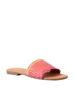Eske - Solid Pink Mat Slip On Flats For Women