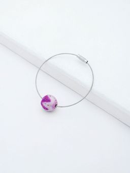 Rhea - Shades of Pink & Purple Thread Ball Wire Bracelet