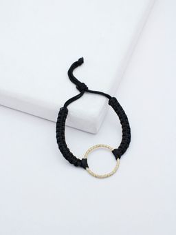 Rhea - Gold Ring Black Thread Bracelet