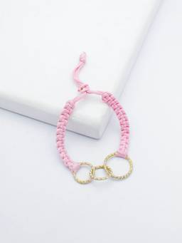 Rhea - Infinity Gold Link Pink Thread Bracelet