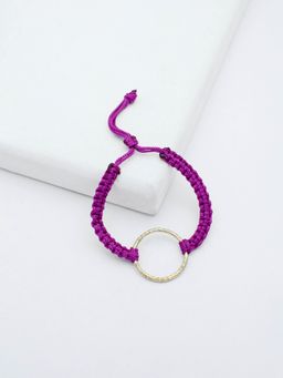 Rhea - Gold Ring Purple Thread Bracelet