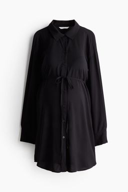 H&M - Women Black MAMA Before & After Tie-Belt Shirt