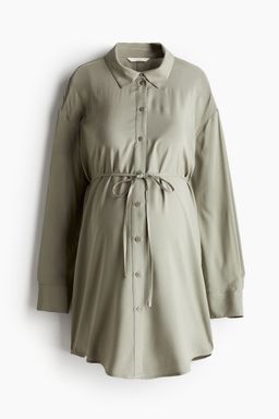 H&M - Women Green MAMA Before & After Tie-Belt Shirt