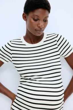 H&M - Women White MAMA Ribbed Top