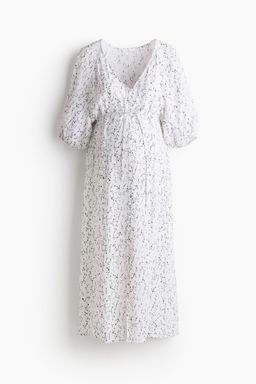H&M - Women White MAMA Tie-Belt Cra pe Dress