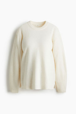 H&M - Women White MAMA Slit-Hem Jumper