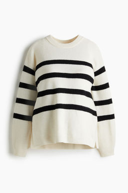 H&M - Women White MAMA Slit-Hem Jumper