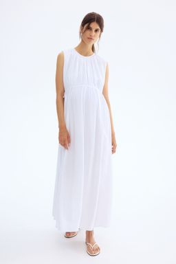 H&M - Women White MAMA Drawstring-Detail Dress