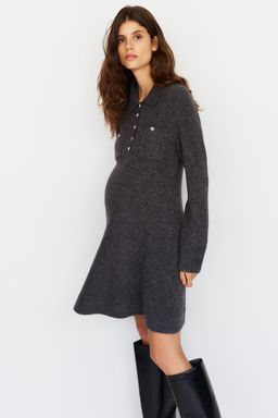 H&M - Women Grey MAMA Long-Sleeved Dress