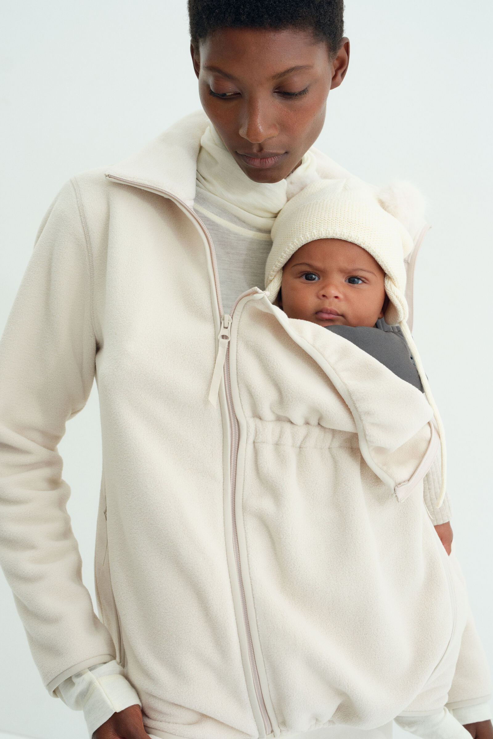 h&m Women Beige MAMA Before & After Babywearing Fleece Jacket-picture-37