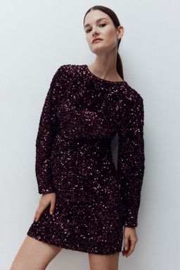 H&M - Women Red MAMA Sequined Dress