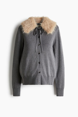 H&M - Women Grey MAMA Collared Cardigan