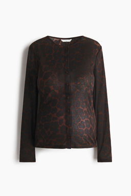 H&M - Women Brown MAMA Fine-Knit Button-Front Top