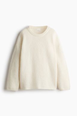 H&M - Women White MAMA Mohair-Blend Jumper