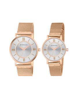 Giordano - Unisex Stylish With Roman Indices Silver Dial Round Analog Watches - GD-1172-SETA (M)