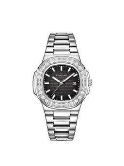 Giordano - Men Crystal Bezel Black Dial Round Analog Watch - GZ-50137 (M)