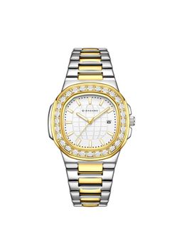 Giordano - Men Crystal Bezel White Dial Round Analog Watch - GZ-50137 (M)