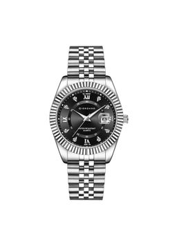 Giordano - Men Crystal Indices And Fluted Bezel Black Dial Round Analog Watch - GZ-50139 (M)