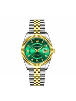 Giordano - Men Crystal Indices And Fluted Bezel Green Dial Round Analog Watch - GZ-50139 (M)