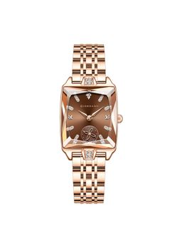 Giordano - Women Crystal Hour Markers Brown Dial Square Analog Watch - GZ-60102 (M)