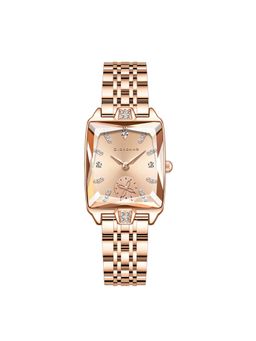 Giordano - Women Crystal Hour Markers Rose Gold Dial Square Analog Watch - GZ-60102 (M)