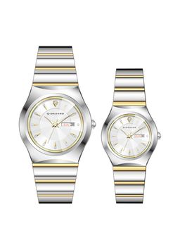 Giordano - Unisex Crystal Indices Silver Dial Round Analog Watches - GZ-990-SET (M)