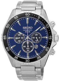 SEIKO - Men Quartz Chronograph Blue Dial Round Analog Watch - SSB445P1 (M)