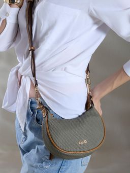 Inc.5 - Women Olive Textured Sling Bag