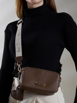 Inc.5 - Women Brown Zipper Sling Bag
