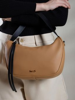 Inc.5 - Women Tan Shoulder Bag with Detachable Strap