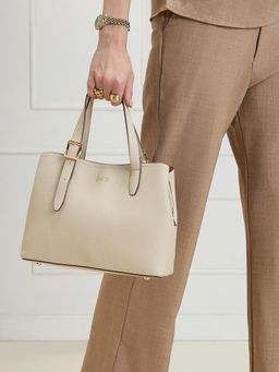 Inc.5 - Women Off White Shoulder Bag with Detachable Strap