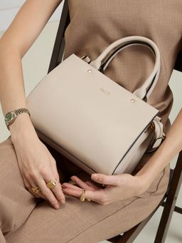 Inc.5 - Women Off White Shoulder Bag with Detachable Strap