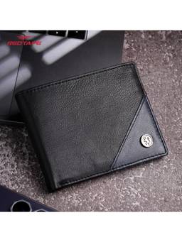 Red Tape - Men Black-Navy Blue Colorblock Leather Wallet