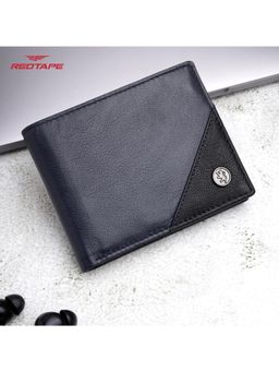 Red Tape - Men Navy Blue-Black Colorblock Leather Wallet
