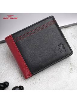 Red Tape - Men Black-Red Genuine Leather Rfid Wallet