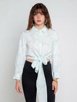 Zink London - Women's Blue Printed Top
